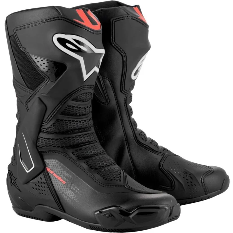 Alpinestars SMX-6 V3 Motorcycle Boots Black Red Fluo Occasione Imperdibile