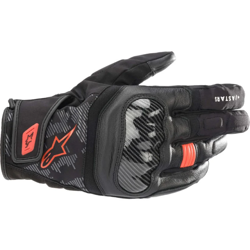 Ordina Subito Alpinestars SMX-Z DRYSTAR Leather Motorcycle Gloves Black Red Fluo