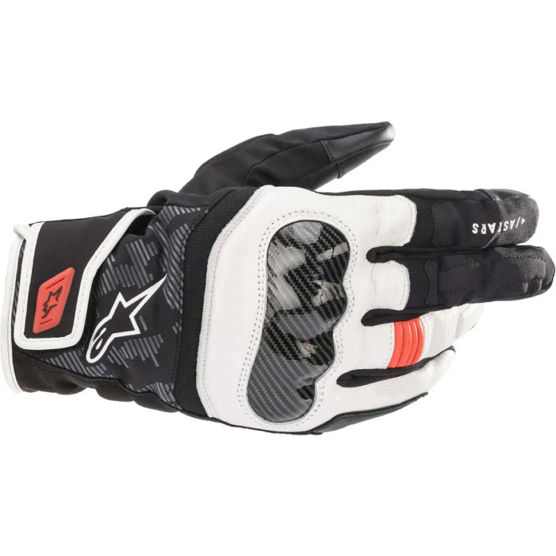 Alpinestars SMX-Z DRYSTAR Leather Motorcycle Gloves Black White Red Fluo Must-Have
