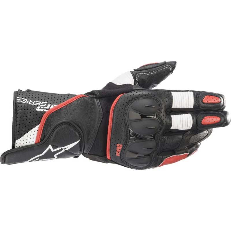 Compra Oggi Stesso Alpinestars SP-2 v3 Perforated Leather Motorcycle Gloves Black White Red