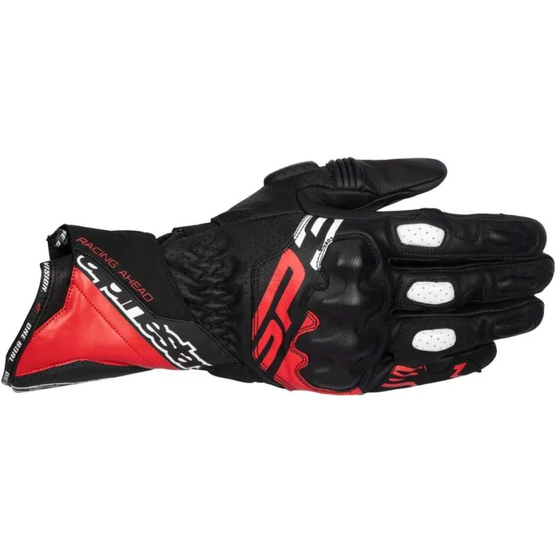 Alpinestars SP-3 Leather Motorcycle Gloves Black Bright Red White Direttamente Dal Produttore
