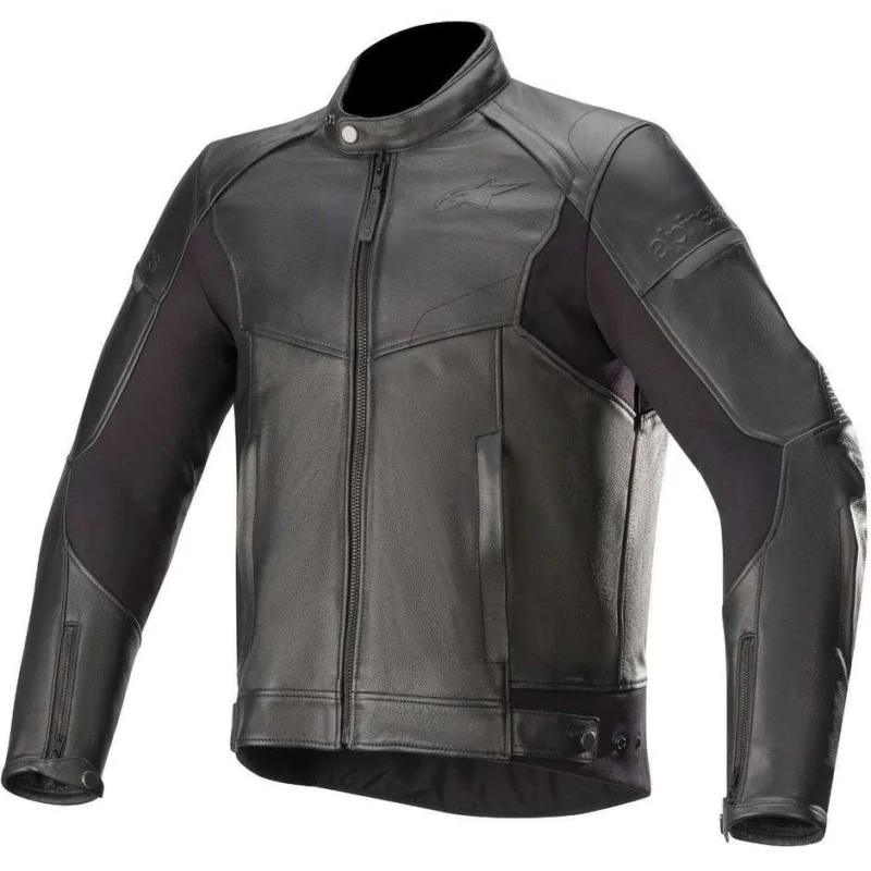 Promozione Esclusiva Alpinestars SP-55 Black Leather Motorcycle Jacket