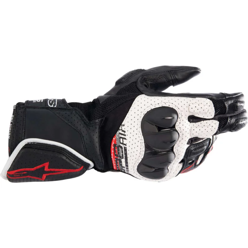 Alpinestars SP-8 V3 AIR Summer Leather Motorcycle Gloves Red White Black Spedito Oggi