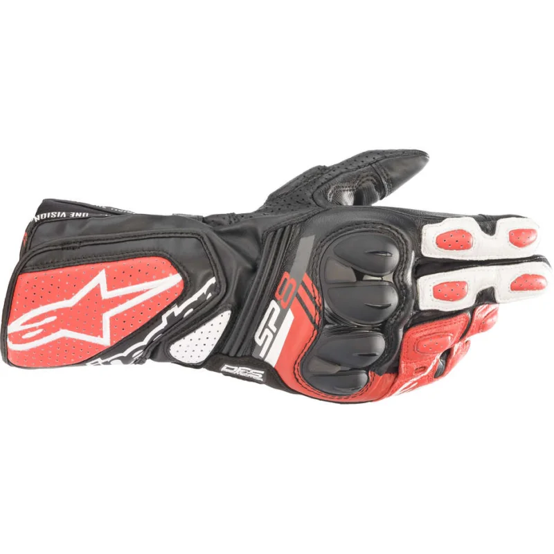 Acquista Ora Alpinestars SP-8 V3 GLOVES Leather Motorcycle Gloves Black White Red