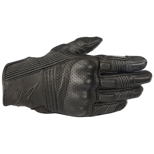 Alpinestars Sports Leather Motorcycle Gloves MUSTANG v2 Black Spedito Oggi