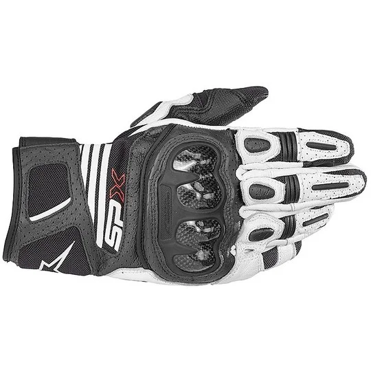 Alpinestars Sports Motorcycle Leather Gloves SP X Air CARBON v2 Black White Offerta Speciale