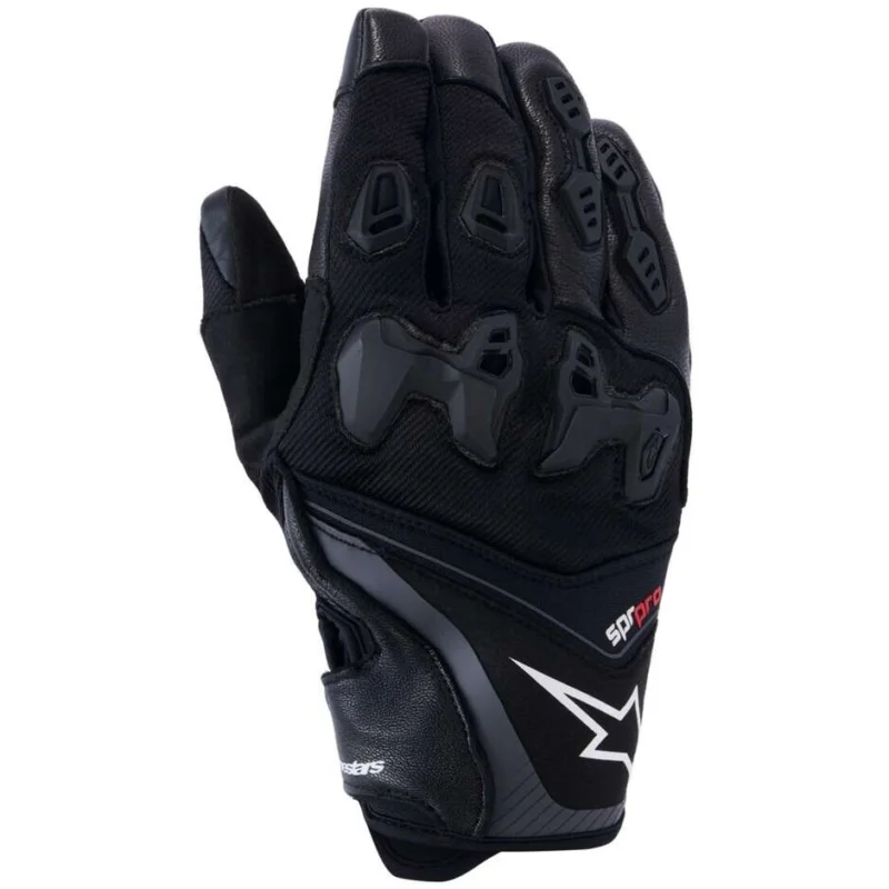 Occasione Imperdibile Alpinestars SP-R PRO Leather Motorcycle Gloves Black