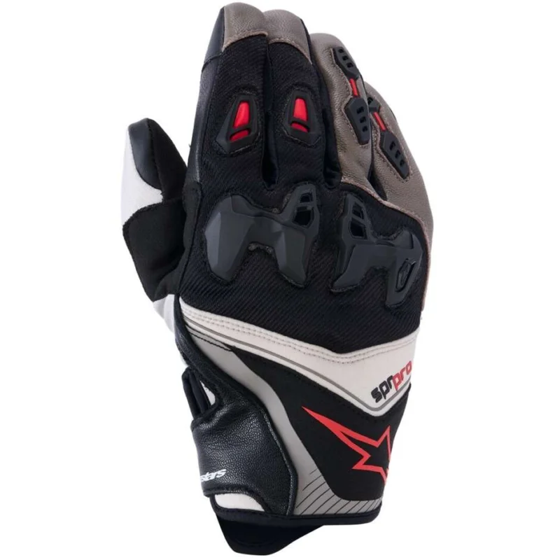 Alpinestars SP-R PRO Leather Motorcycle Gloves Black Beige Consegna Rapida