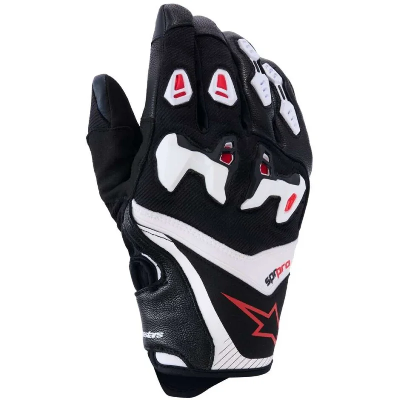 Ultime Pezzi Alpinestars SP-R PRO Leather Motorcycle Gloves Black White Red