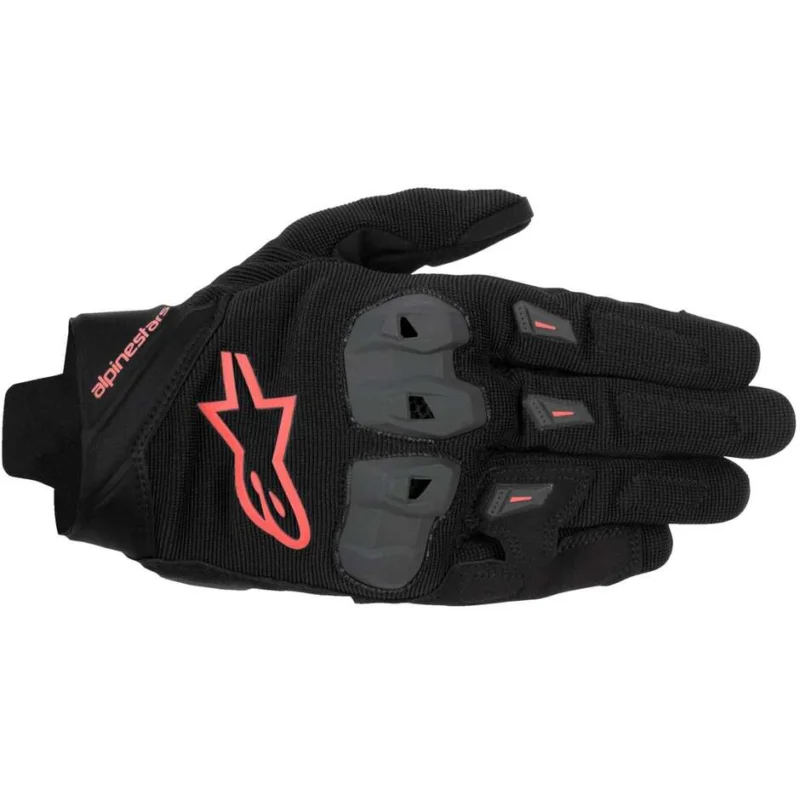 Alpinestars SP X 1 Leather Motorcycle Gloves Black Fluorescent Red Offerta Lampo