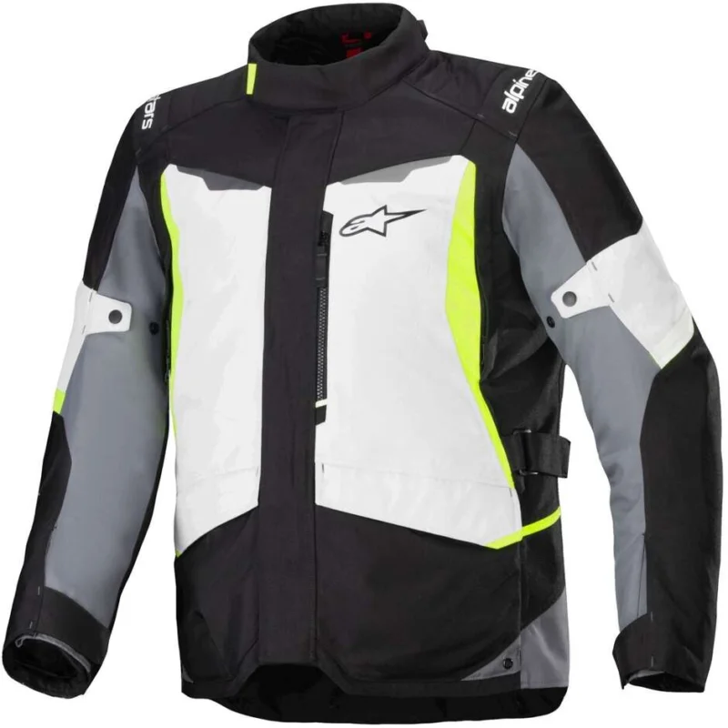 Alpinestars ST-1 WATERPROOF Fabric Motorcycle Jacket Ice Grey Black Yellow Fluorescent Prezzo Di Fabbrica