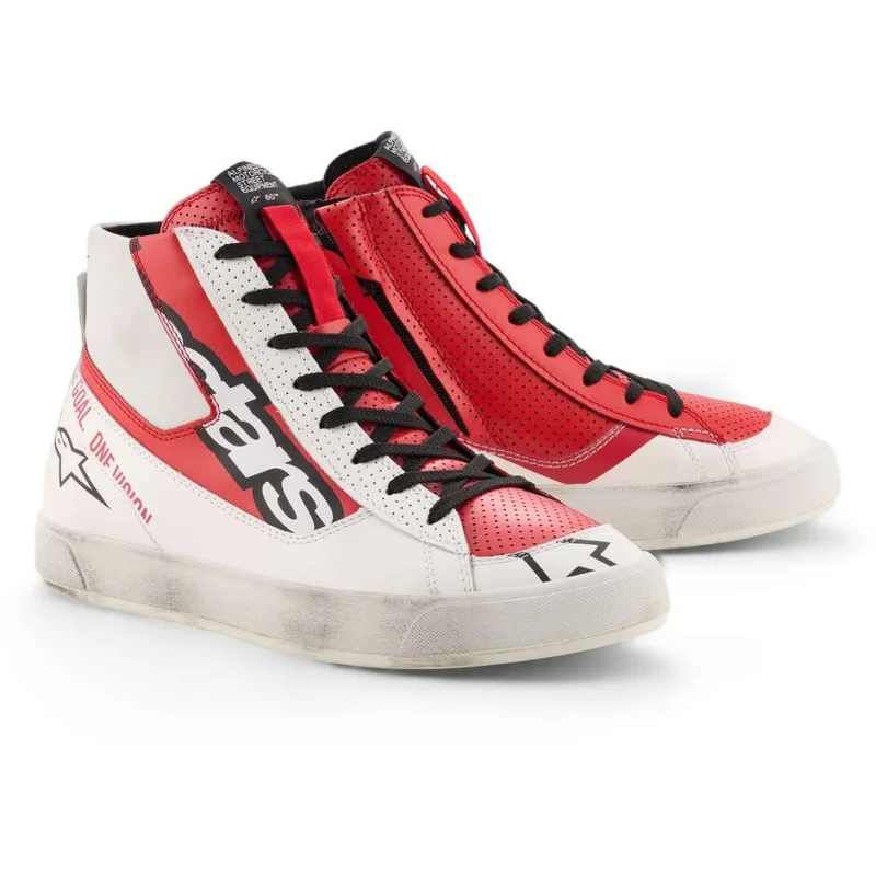 Alpinestars STATED FLAIR Motorcycle Shoes White Bright Red Solo Oggi