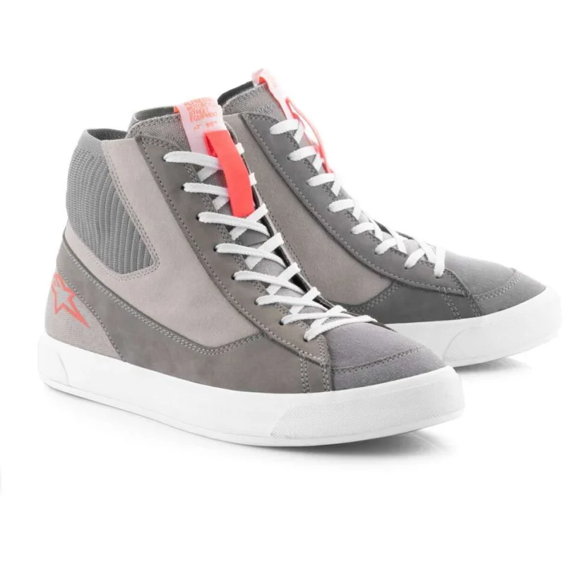 Esclusivo Alpinestars STATED Motorcycle Shoes Light Grey Red Fluorescent White
