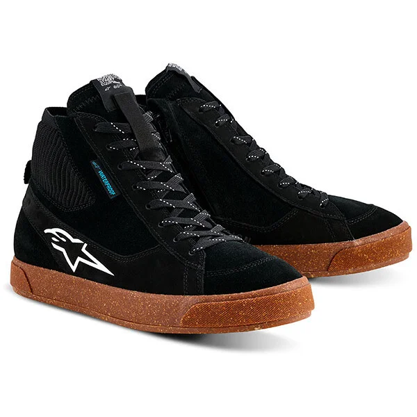 Alpinestars Stated WP Motorcycle Shoes Black White Prezzo Ridotto