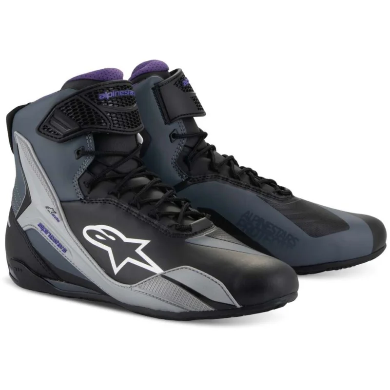 Alpinestars STELLA FASTER-4 Women's Motorcycle Shoes Black Grey Purple Occasione Imperdibile
