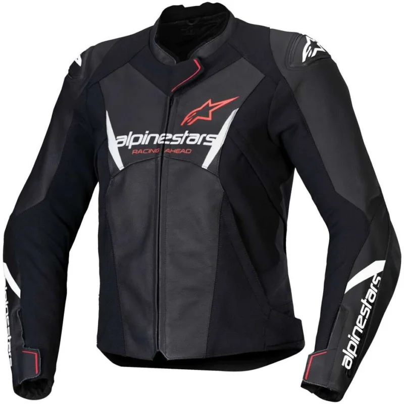 Ordina Subito Alpinestars STELLA FASTER V3 Women's Leather Motorcycle Jacket Black White Fluorescent Coral