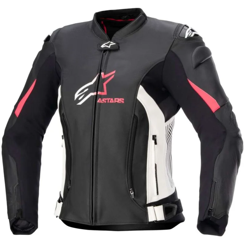 Alpinestars STELLA GP PLUS V4 Women's Leather Motorcycle Jacket Black White Diva Pink Super Prezzo