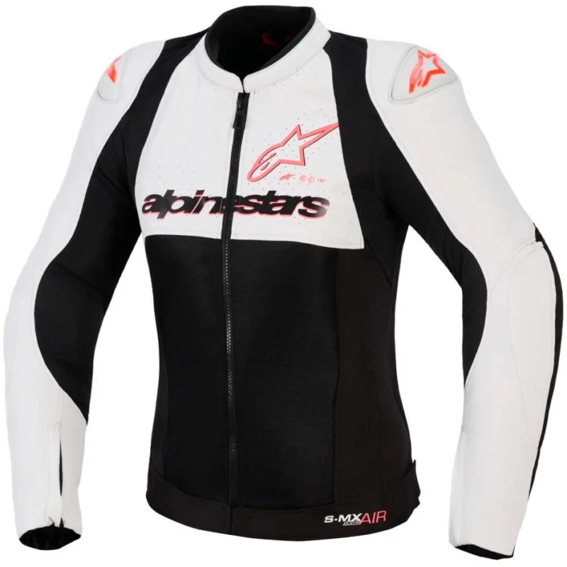 Prezzo Conveniente Alpinestars STELLA SMX AIR Women's Motorcycle Jacket Ice Grey Black Coral Fluo