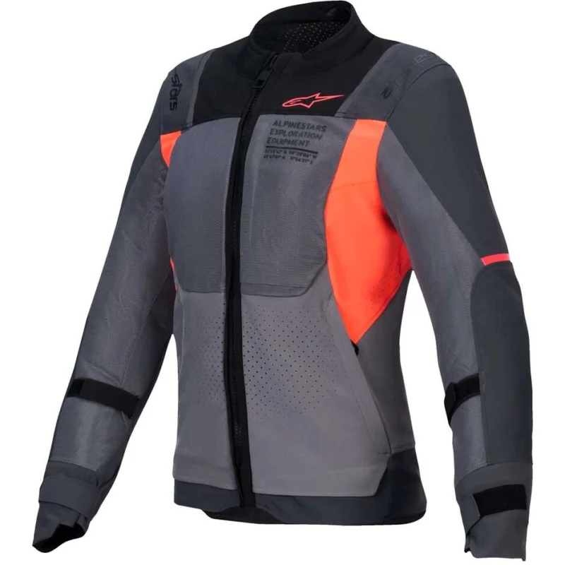 Pagamento Sicuro Alpinestars STELLA ST-2 AIR Women's Summer Motorcycle Jacket Dark Grey Fluorescent Grey Coral