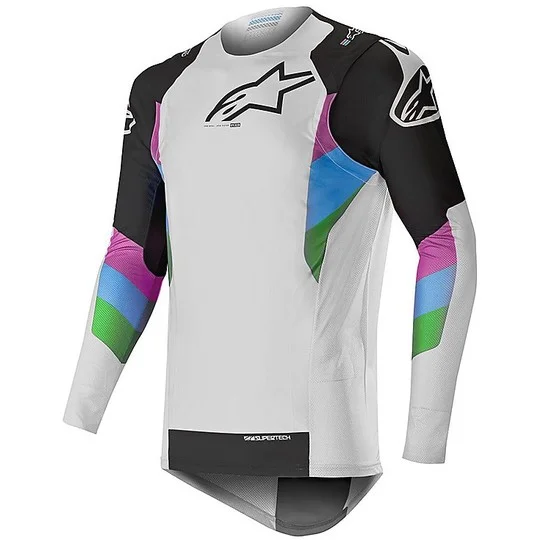 Spedizione Gratuita Alpinestars SUPERTECH Jersey Cross Enduro Jersey Cool Gray Black
