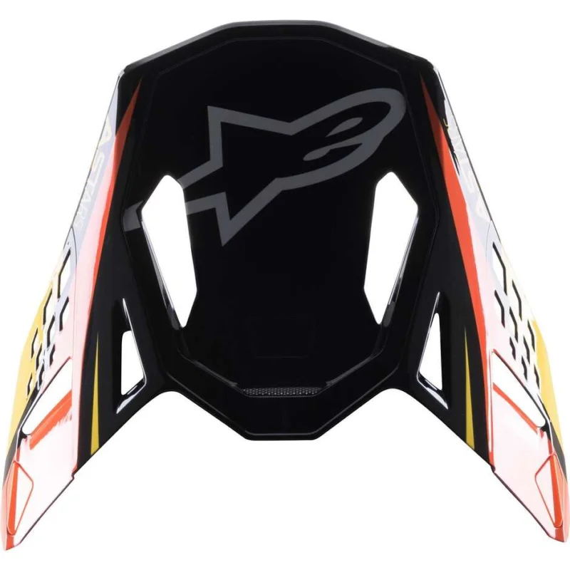 Alpinestars Supertech M10 Visor Carbon Meta2 Motocross Helmet Visor, Black, Yellow, Orange, Glossy Nuovo Arrivo