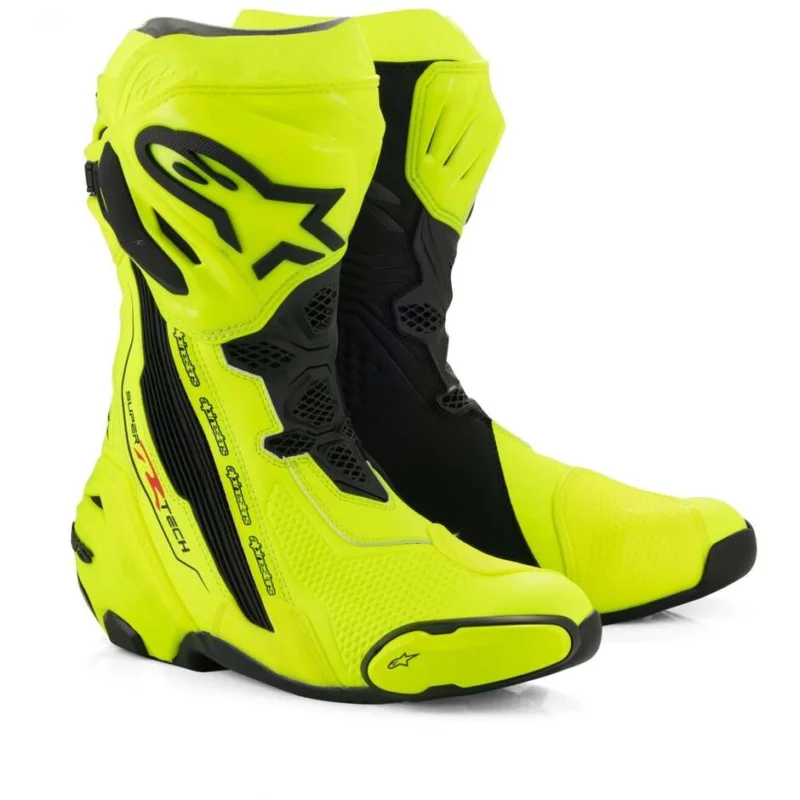Nuova Collezione Alpinestars SUPERTECH R Motorcycle Boots Fluorescent Yellow Black