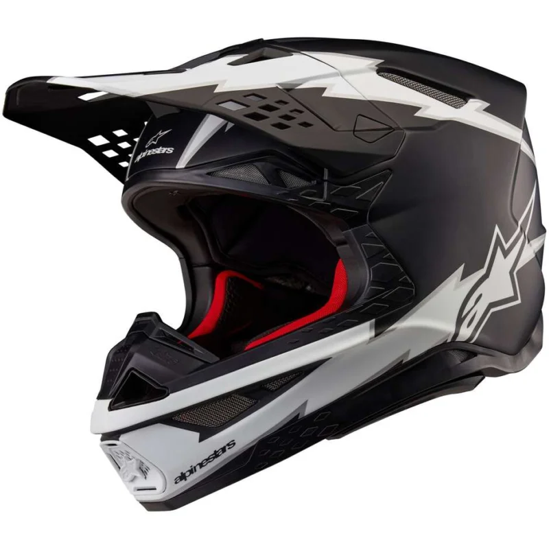 Alpinestars SUPERTECH S-M10 AMPRESS 22.06 White Black Matt Motorcycle Helmet Cross Enduro Ordina Subito