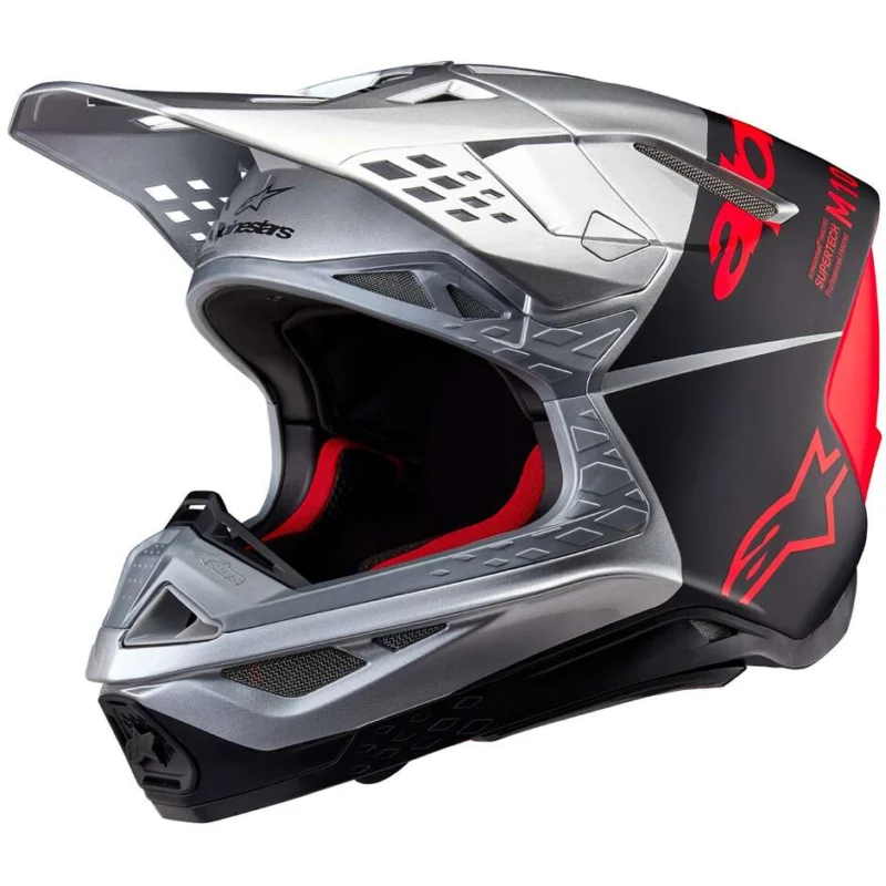 Must-Have Alpinestars SUPERTECH S-M10 FLOOD 22.06 Fluo M & G Orange Black Silver Motorcycle Cross Enduro Helmet