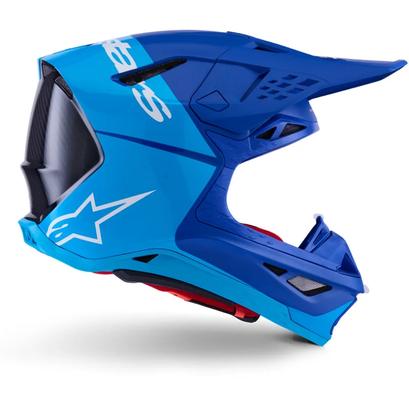Acquista Ora Alpinestars Supertech S-M10 Flood Ece06 Enduro Motocross Helmet, Light Blue, Black, Carbon