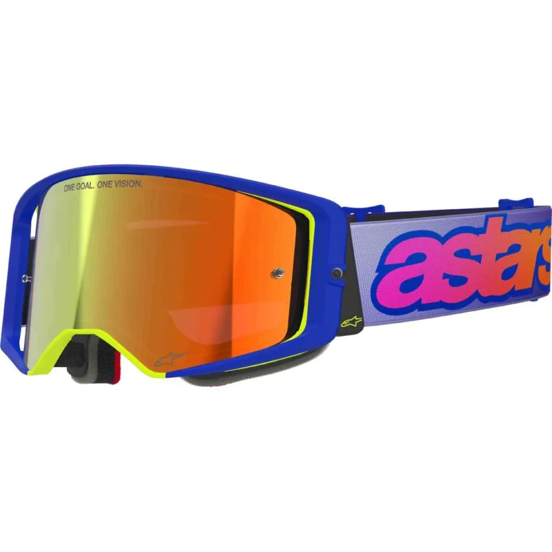 Alpinestars SUPERTECH VISION VISTA Helmet Mask Blue Yellow Purple Mirror Red Offerta Speciale