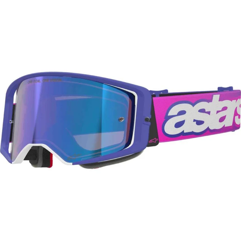 Alpinestars SUPERTECH VISION VISTA Helmet Mask Purple Fluo Pink Mirror Blue Prezzo Ridotto