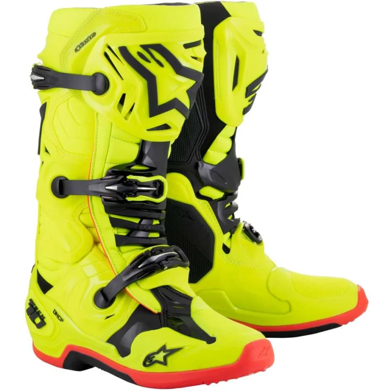 Miglior Prezzo Alpinestars TECH 10 Cross Enduro Motorcycle Boots Red Black Fluo