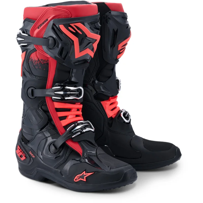 Alpinestars TECH 10 Motocross Enduro Boots Black Red Di Tendenza