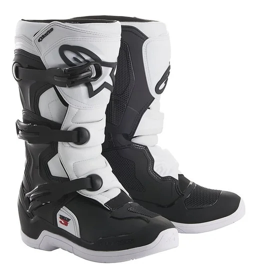 Alpinestars Tech 3S Youth Cross Enduro Motorcycle Boots Black white Spedizione Gratuita