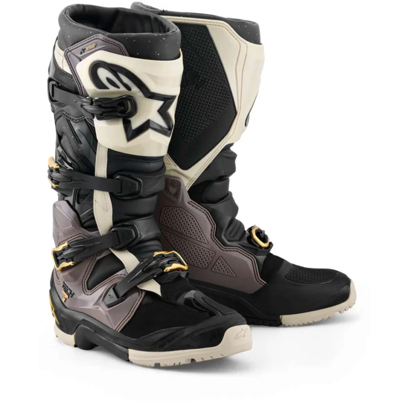 Occasione Alpinestars TECH 7 ENDURO DRYSTAR Motocross Enduro Boots Black Dark Grey Gold