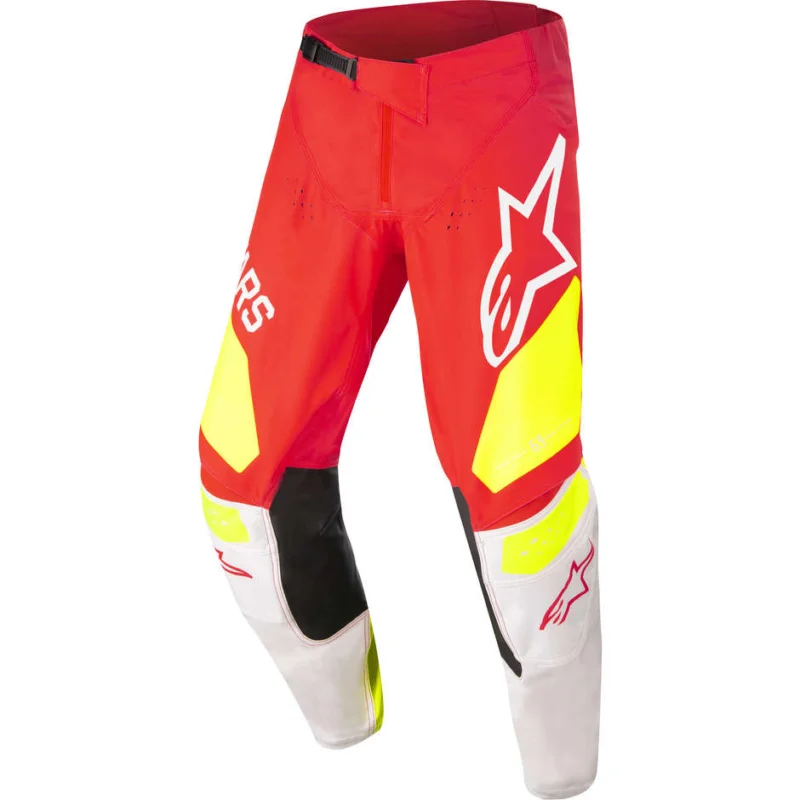 Alpinestars TECHSTAR FACTORY Cross Enduro Motorcycle Pants Red White Yellow Nuovo Arrivo