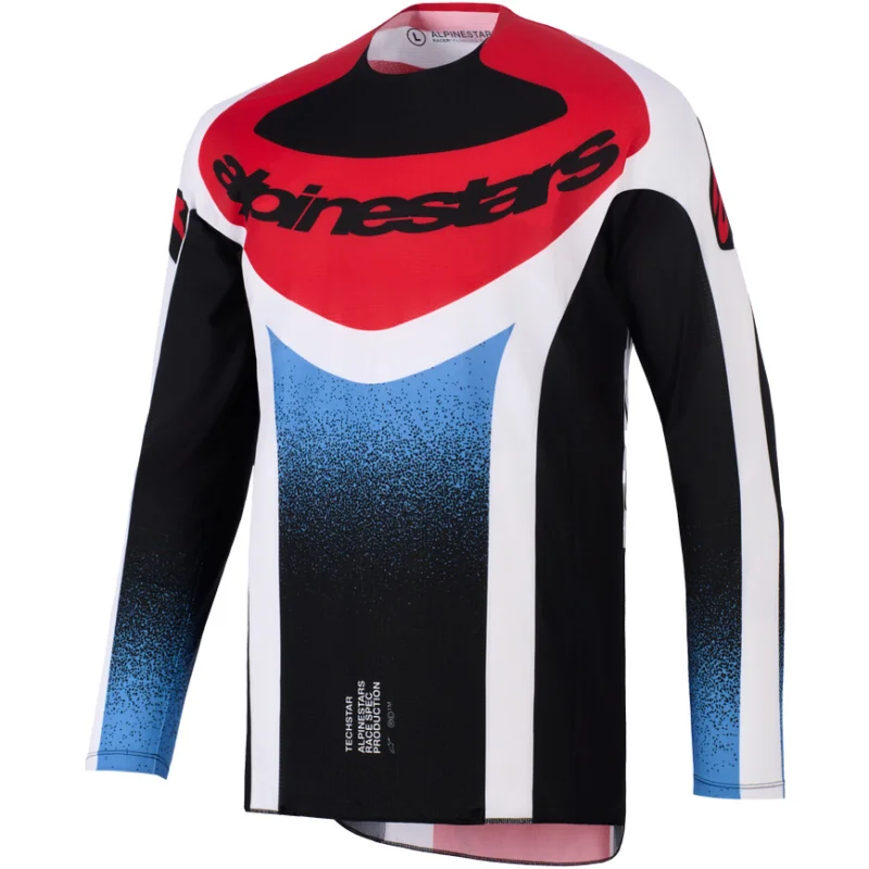 Spedito Oggi Alpinestars TECHSTAR KNIF Motocross Enduro Jersey Black White Red