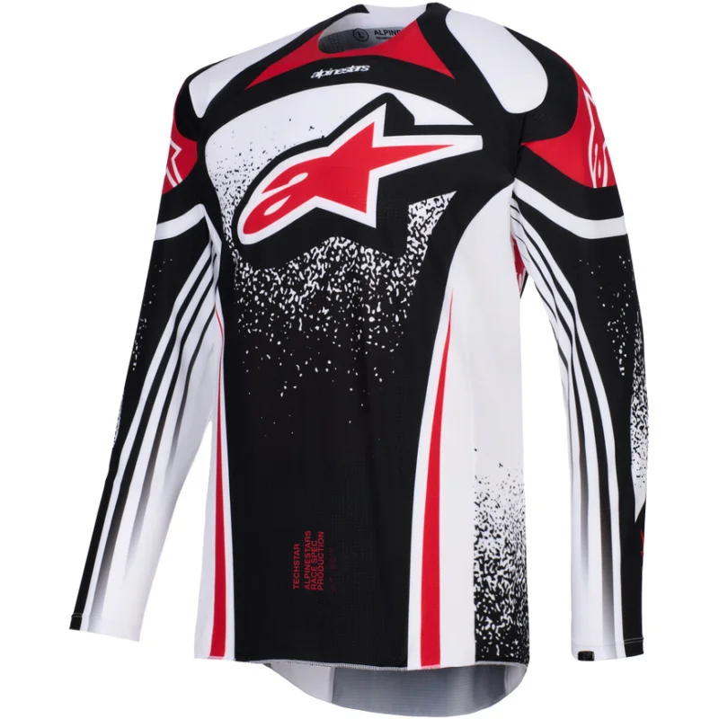 Alpinestars TECHSTAR NOMUR Motocross Enduro Jersey Black White Red Prezzo Basso