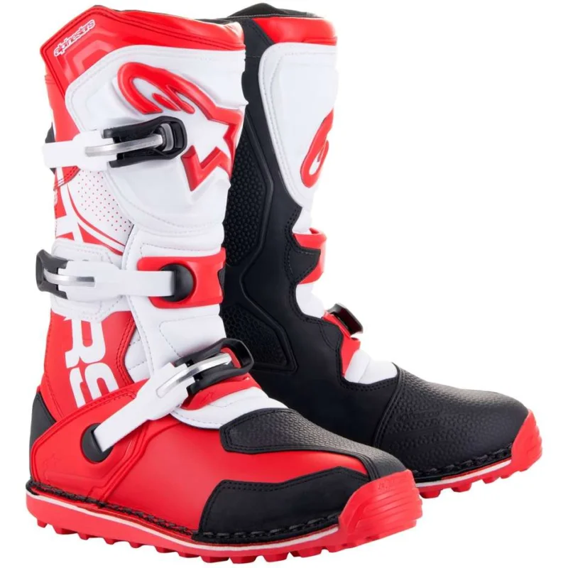 Alpinestars TECH T Cross Enduro Motorcycle Boots White Bright Red White Vendita Finale