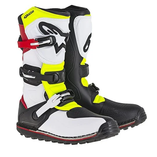 Alpinestars TECH T Motorcycle Boots Cross White Black Yellow Fluo Prezzo Scontato