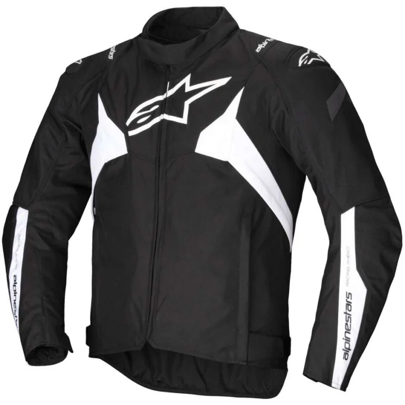 Alpinestars T-JAWS V4 WP Fabric Motorcycle Jacket Black White Promo Stagionale