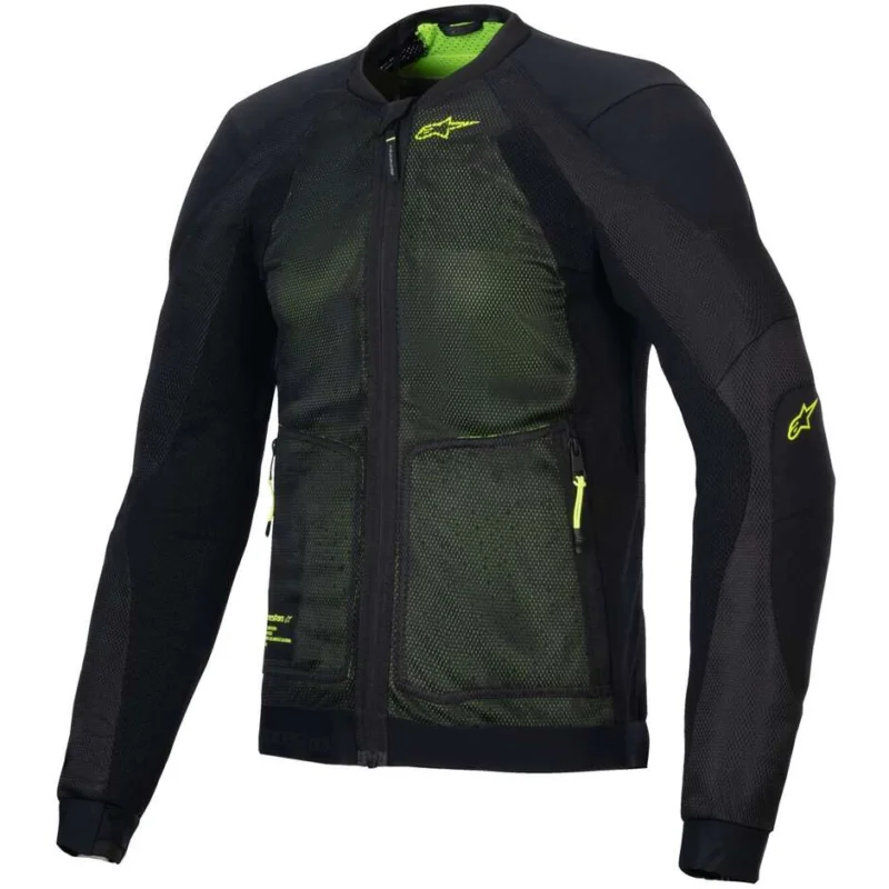 Alpinestars TROOP-AIR Summer Motorcycle Jacket Black Fluorescent Yellow Prezzo Scontato