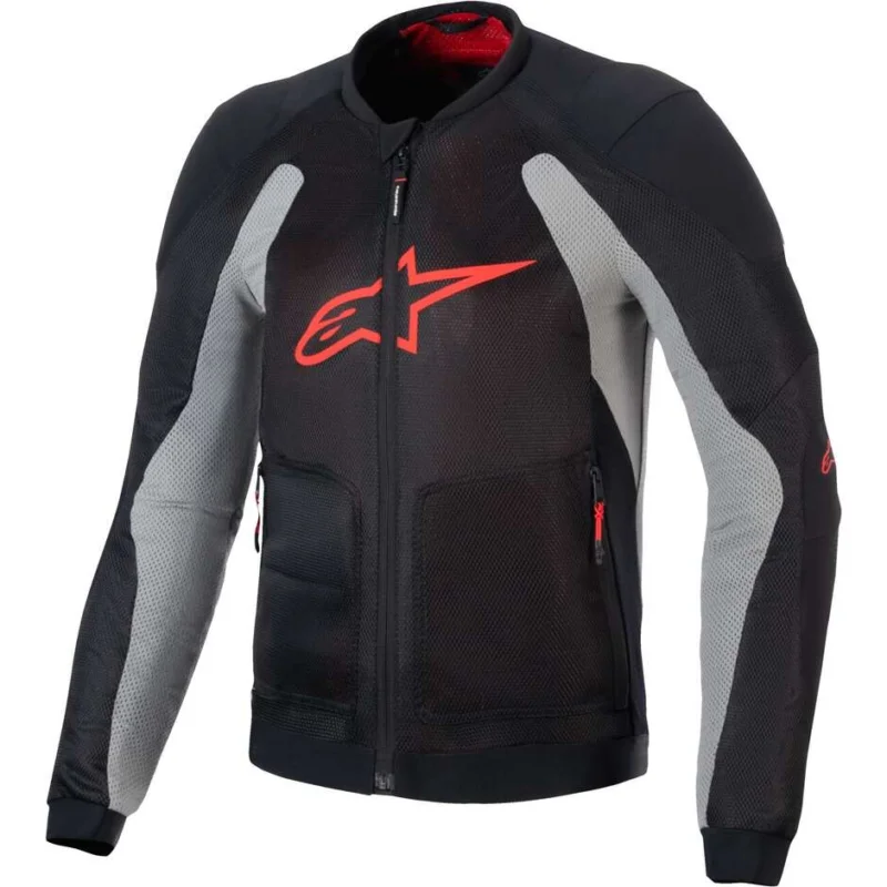 Super Prezzo Alpinestars TROOP-AIR Summer Motorcycle Jacket Black Grey Bright Red