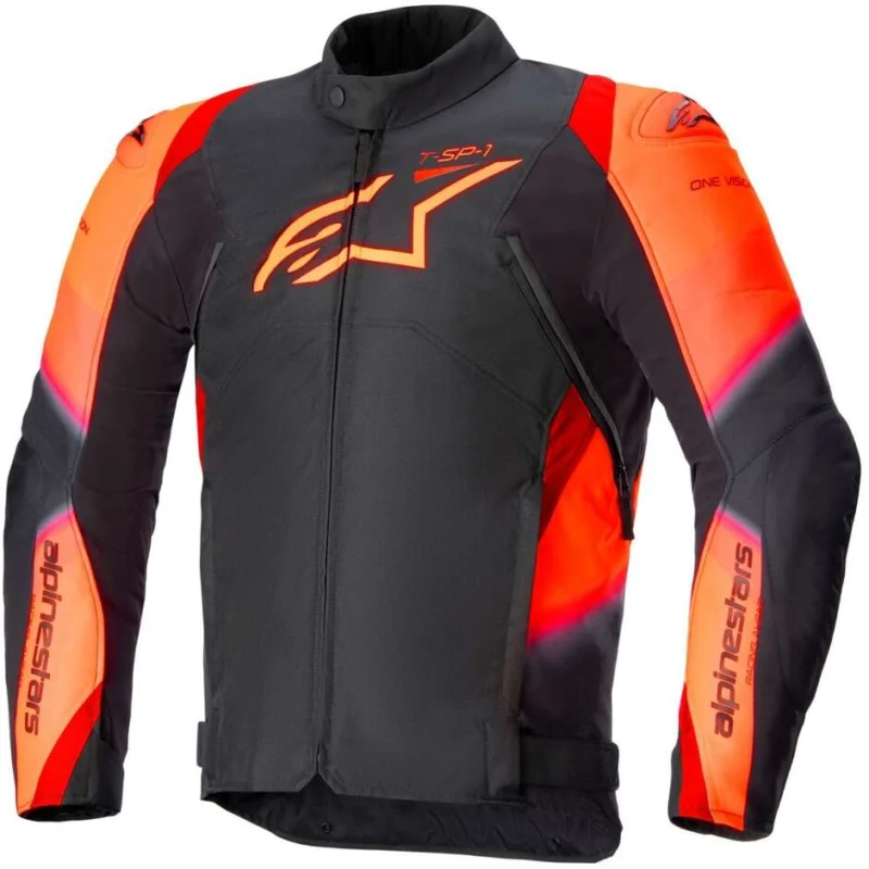 Promozione Alpinestars T-SP 1 V2 Waterproof Fluo Red Black Motorcycle Jacket