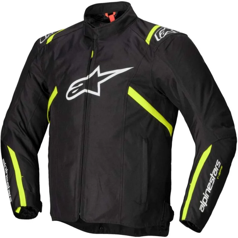 Compra Oggi Stesso Alpinestars T-SPS V2 WP Fabric Motorcycle Jacket Black White Fluorescent Yellow
