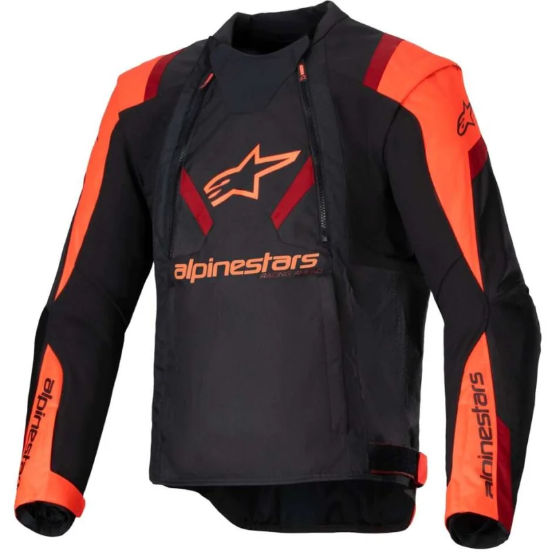 Spedito Oggi Alpinestars T-STUNT AIR Summer Motorcycle Jacket Black Red Fluorescent Dark Red