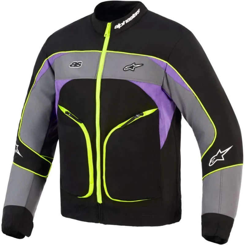 Promozione Esclusiva Alpinestars UNITE Motorcycle Jacket Black Asphalt Purple