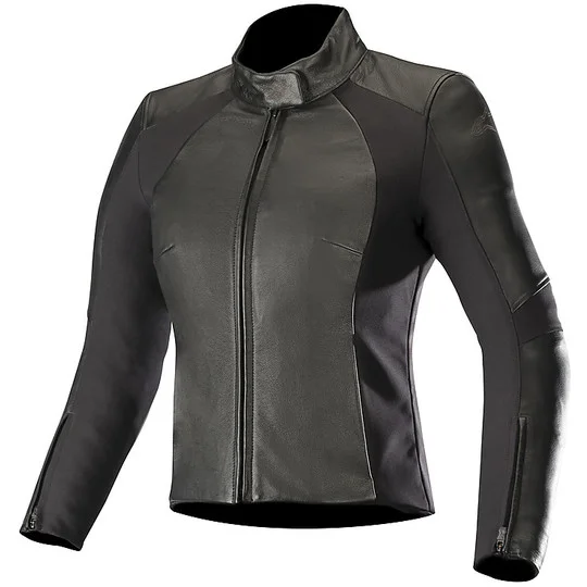 Alpinestars VIKA v2 Women's Black Leather Motorcycle Jacket Custom Promozione