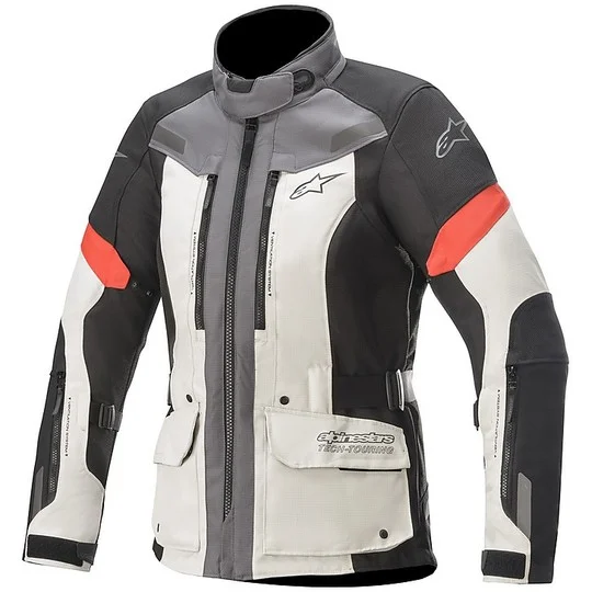 Non Perdere Alpinestars Woman Motorcycle Jacket Stella VALPARAISO v3 Drystar Gray Red Black