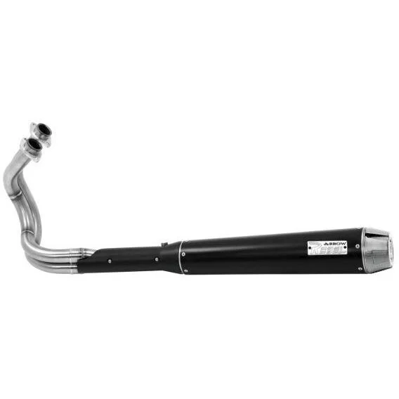 Arrow Rebel Complete Exhaust with Polished Aluminum Rear End Cap for Kawasaki Vulcan S 650 (14-16) Quantità Limitata
